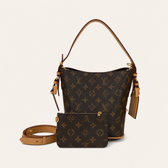 Leather Detachable Monogram Bucket Mini Pouchh Bag