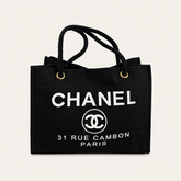 Black Canvas CC Logo Tote Bag