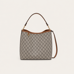 Brown Leather GG Shoulder Bag
