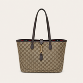 Brown Canvas Embroidered Tote Bag