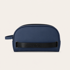 Leather Blue Mini Cosmetic Bag