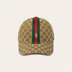 Brown GG Canvas Baseball Hat