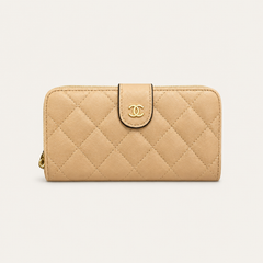 Elegant Khaki CC Leather Wallet