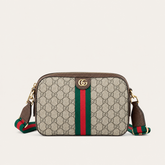 Leather GG Stripe Crossbody Bag
