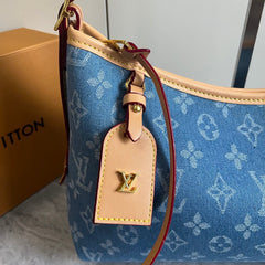 Denim Canvas Hobo Shoulder Bag