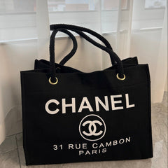 Black Canvas CC Logo Tote Bag