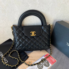 Black Quilted Leather CC Crossbody Bag