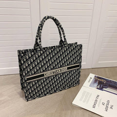 Canvas CD Monogram Black Tote Bag