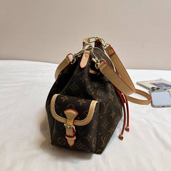 Leather Monogram Flap Shoulder Bag