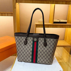 Brown GG Leather Shoulder Bag
