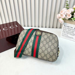 Leather GG Stripe Crossbody Bag