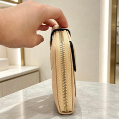 Elegant Khaki CC Leather Wallet