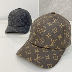 Brown Monogram Leather Baseball Hat