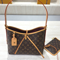 Leather Trim Hobo Bag