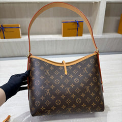 Leather Trim Hobo Bag