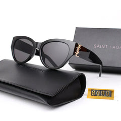 Oversized Black YL Cat Eye Sunglasses