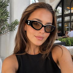 Wraparound  in Black and White CC Sunglasses