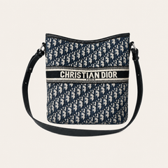 Blue Canvas CD Bucket Shoulder Bag