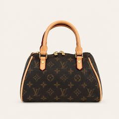 Leather Monogram Boston Bag