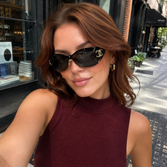 Fashion Black CC Visor Sunglasses