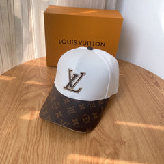 White Monogram Brim Baseball Hat