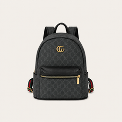 Black Denim GG Pattern Backpack