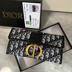 Black Canvas CD Monogram Clutch Wallet