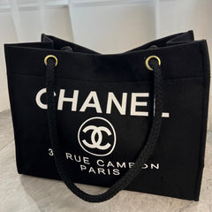 Black Canvas CC Logo Tote Bag