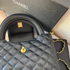 Black Quilted Leather CC Crossbody Bag