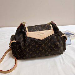 Leather Monogram Flap Shoulder Bag