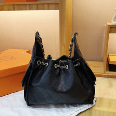Black Leather CC   Top Handle Bag