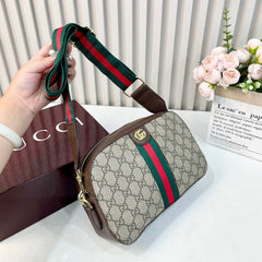 Leather GG Stripe Crossbody  Bag