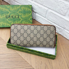 Brown GG Zip-Around Wallet